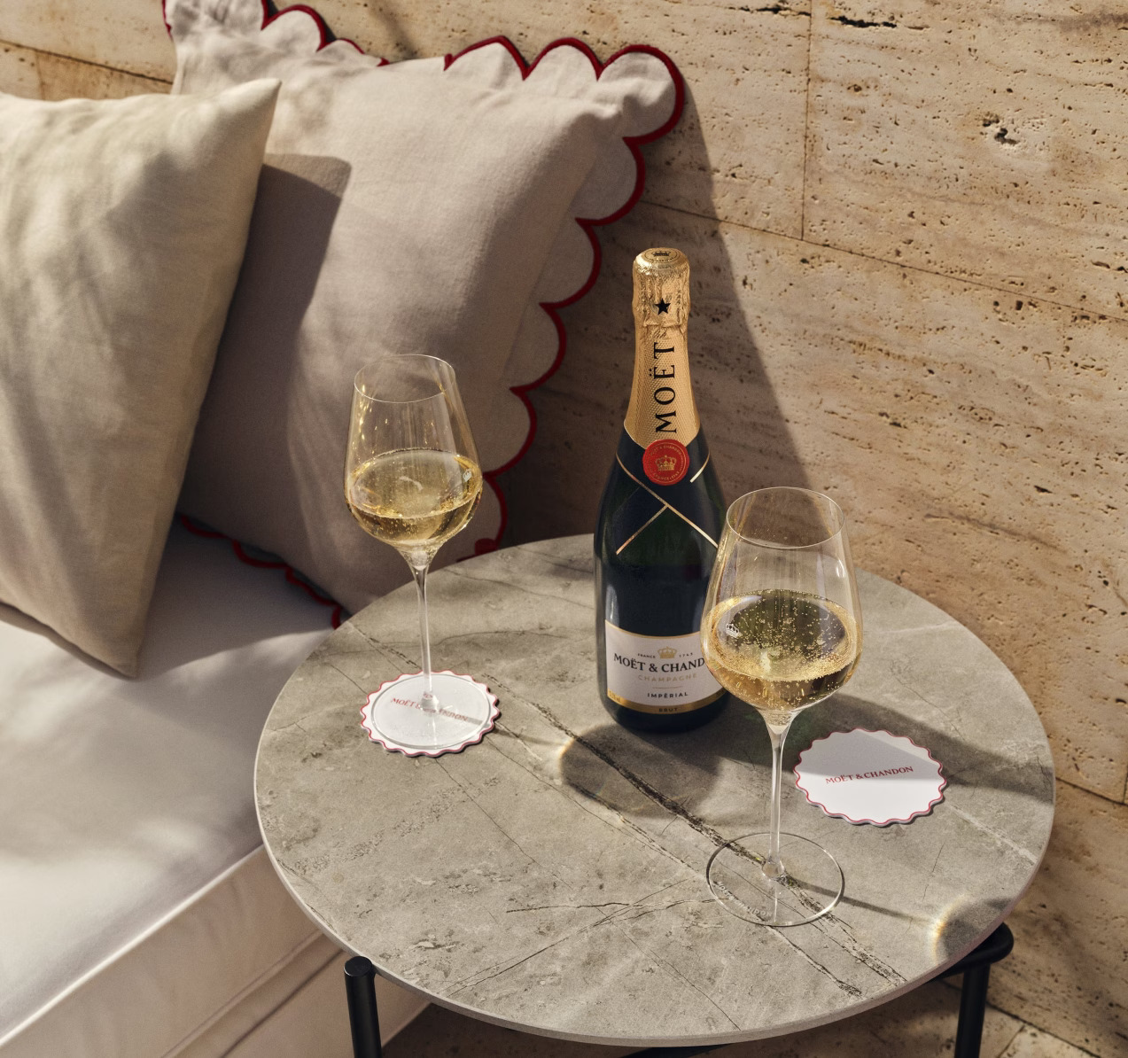 Moët & Chandon champagne experience in a historic cellar setting with refined tasting atmosphere