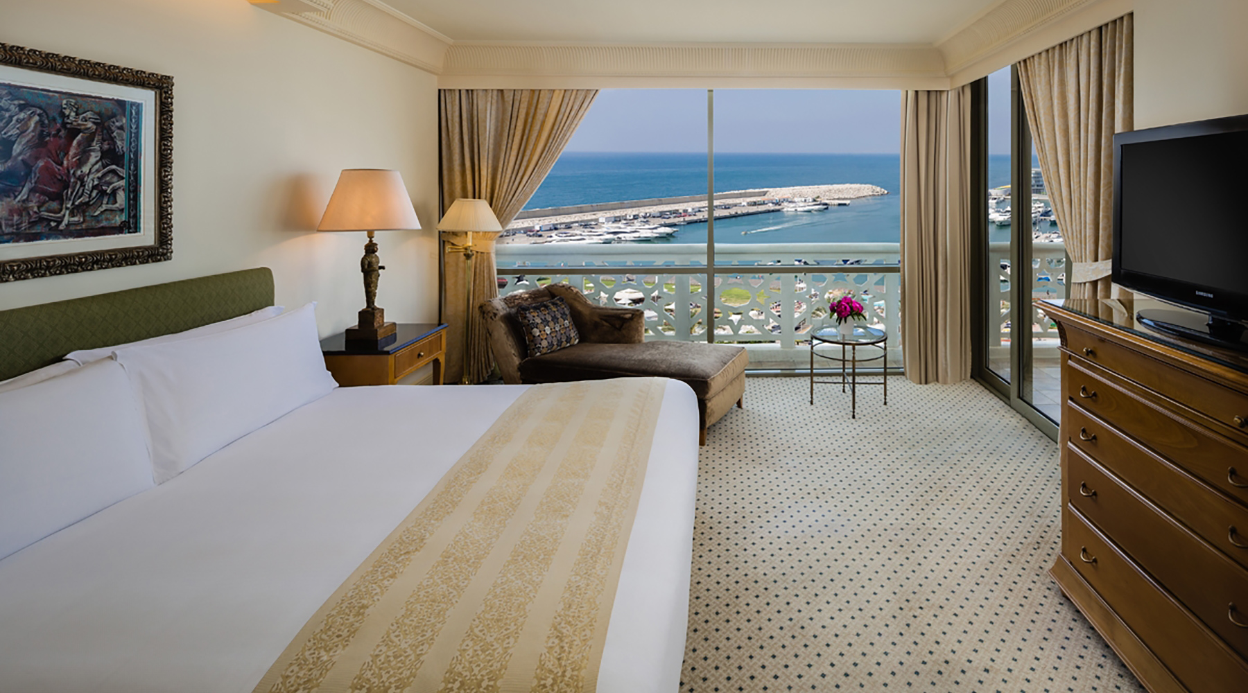 InterContinental Phoenicia Beirut hotel overlooking the Mediterranean with iconic Beirut waterfront views