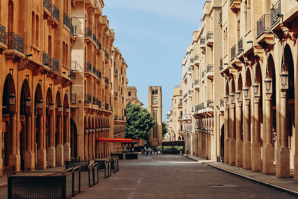 Beirut Central District with historic architecture and modern city landscape in downtown Beirut